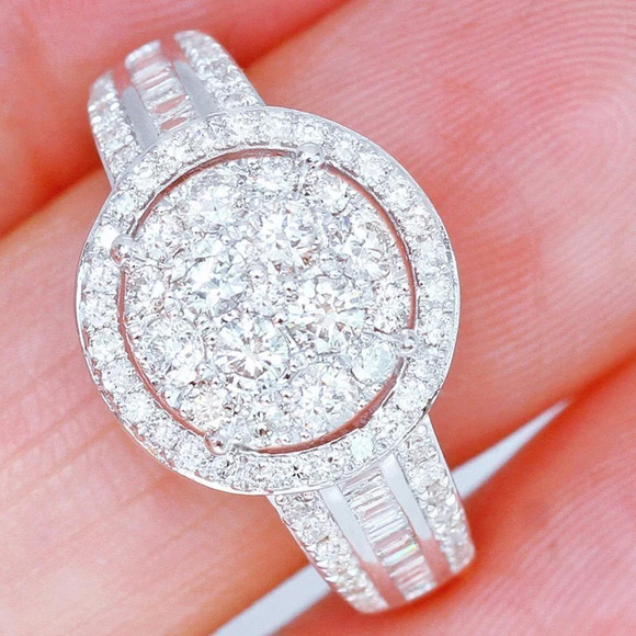 ✨ Three Layer Super Big Round Luxury Wedding Rings for Women, PD154 - Picture 2 of 8